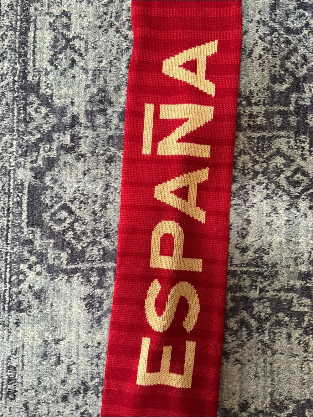Long Adidas Soccer Team/Fan Scarf with Fringe, Red and Gold